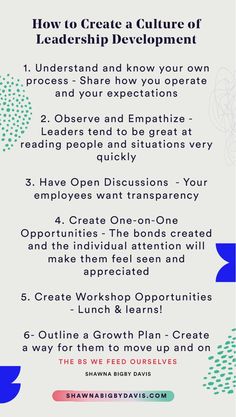 a poster with the words how to create a culture of leadership