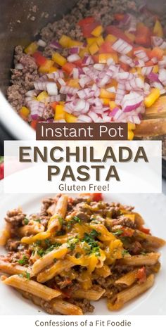 the instant pot enchilada pasta is ready to be eaten