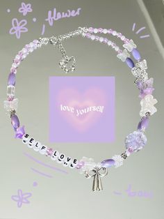 Handmade Beaded Necklace, Purple And Silver, Purple Necklace, Handmade Beaded Necklaces, Vibrant Purple, Love Necklace, Love Yourself, Necklace Handmade, Silver Beads