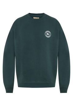 REYLIEGH GREEN COTTON WHITE CREST LOGO PULLOVER SWEATER By BURBERRY 100% AUTHENTIC, GUARANTEED!  Color: Forest Green (Print On the Tag) Cotton Blend Upper Long Sleeves Round Crew neck Equestrian Knight Embroidered Logo at Chest Rib knit cuffs and hem Fleece lined 75% Cotton / 25% Polyester Article 8004024 Measurements: 29" Length (from the back) 22" Outer sleeve 28" Armpit to armpit 27.5" Shoulder seam to shoulder seam Size EU XXL / US XXL (print on the tag)  Original Price: $480 NOTE!!!!! International Buyers: Import duties, taxes and charges are NOT included in the item price or shipping cost. These charges are the buyer's responsibility. Please check with your country's customs office to determine what these additional costs may be prior to buying. ak110022 Knight Crest, White Knight, Crest Logo, Green Print, Knit Cuff, Green Cotton, Pullover Sweater, Forest Green, Pullover Sweaters