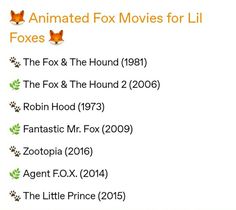 an animated fox movies for lil foxes