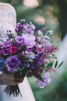 90+ Purple Wedding Bouquets that Add a Touch of Class | Matched Hearts Dahlia Wedding Bouquets, Dark Purple Wedding, Violet Shades, Brides Flowers Bouquet, Purple Flower Bouquet, Fall Wedding Bridesmaids, Wildflower Wedding Bouquet, Purple Bouquets, Purple Bridal Bouquet