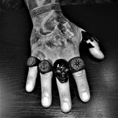 Introducing our Black Heavy Grin Skull Ring, a bold and striking piece of jewelry crafted from high-quality stainless steel. This stunning ring features a highly detailed and intricately designed skull motif, perfect for those who love edgy and alternative fashion. Our Grin Skull Ring is the ideal accessory for anyone looking to make a statement with their style. With its durable construction and high-quality materials, this ring is built to last, ensuring that you can wear it for years to come. Black Out, Unique Jewelry Designs, Skull Ring, Buy 1 Get 1, Ring Size Guide, Off Black, Edgy Fashion, Buy 1, Alternative Fashion