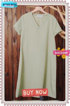 Short Sleeve V-neck Casual Dress Stretchy Dress, Color Pick, Khaki Green, Types Of Dresses, Plus Size Dress, Blue Yellow, Pink Blue, Sleeve Styles, Dress Length