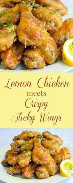 lemon chicken meats crispy sticky wings