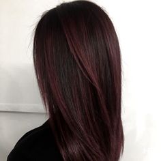 Dark Brown Hair With Red Highlights Straight, Black Cherry Hair Highlights, Dark Red Hair Almost Black, Black Hair With Undertones, Dark Hair With Cherry Cola Highlights, Light Brown Hair With Dark Red Highlights, Redish Black Hair Dark, Dark Cherry Hair With Highlights