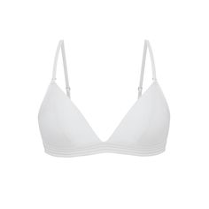 It's your big day, and the last thing you want is to be uncomfortable. The Self Silk Triangle Bra is made from luxurious soft mulberry silk & designed to fit comfortably under nearly any dress or formalwear - all while accentuating your natural beauty. Details Materials & Care Shipping & Returns | Self Silk Triangle Wireless Bra in Snow White, Small, Spandex/Nylon | NEIWAI Bridal Bra, Silk Bra, White Spandex, Triangle Bra, Wireless Bra, White Silk, Strap Dress, Mulberry Silk, Bra Tops