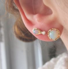 Fire Coral Opal Earrings – Misa Jewelry Misa Jewelry, Guiding Light, Opal Earrings, Australian Opal, Opal Jewelry, Brilliant Diamond, Round Brilliant, Post Earrings, Moonstone