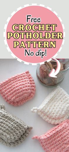 crochet potholder pattern with text overlay that says free crochet potholders pattern no dip