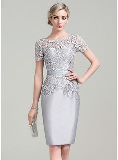 Soldes Robe de Mère de Mariée, Robe de Mère de Mariée 2020 - JJ's House Gaun Koktail, Bride Ideas, Solid Midi Dress, Gaun Fashion, Taffeta Dress, Dresses 2020, Lace Short, Guipure Lace, Mother Of The Bride Dress