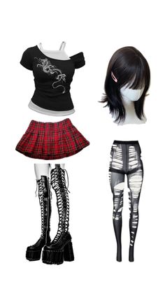 Y2k Mall Goth Outfits, Black Emo Cosplay Tops, Gothic Fitted Top With Spaghetti Straps, Scene Crop Top, Black Fitted Gothic Crop Top, Fem Fits, Emo Girl, Future Outfit, Cool Fits