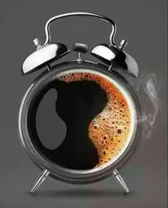 an alarm clock with steam rising out of it