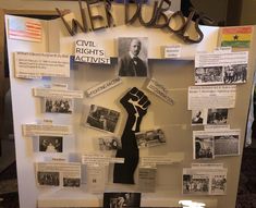 a bulletin board with pictures and information about the civil rights act in washington d c