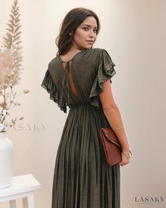 Lasaky - Bamboo Buckle Drawstring Maxi Dress with Sun Protection and Beach Coverage Beach Tunic Dress, Mode Shoes, Maxi Dress Summer, Mode Hippie, A Line Maxi Dress, Maternity Dresses For Photoshoot, Beautiful Maxi Dresses, Photoshoot Dress, Women Long Dresses