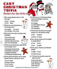 an easy christmas trivia for the little ones to play with in their own words