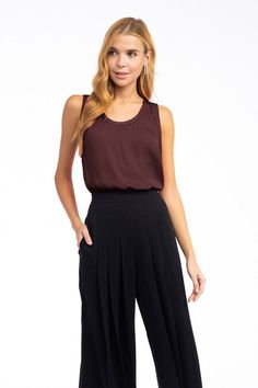 STYLED BY ALX Couture MIAMI BOUTIQUE Burgundy Scoop Neck Tank Top Scoop Neck Tank Top, Deep Teal, Fall Shopping, Dressy Casual, Casual Looks, Fall Outfits, Scoop Neck, White And Black, Casual Outfits