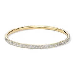 The luxurious sparkle of a 6.39ctw pave of diamonds basks in the warm glow of 18K gold in a perfect circle. The back of the bangle is purposely kept solid, so that your movements will highlight in turn either the metal or the precious stones. This sleek, subtle piece is the perfect foundation of a luxe stack.• 18K Gold• Gemstones: Diamond• Diamond Carat Weight: 6.39 Luxury Gold Bracelet, Ippolita Jewelry, 18k Gold Bangle, Pave Bangle, Pave Bracelet, Hinged Ring, Perfect Circle, Fashion Jewelry Sets, Perfect Foundation