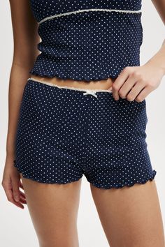 Picot Pointelle Sleep ShortBody - Pointelle Picot Sleep Short - Polka Dot NavyCotton On | Women | Sleepwear | Pajamas | Pajama BottomsCotton On | Women | Sleepwear | Pajamas | Pajama BottomsCotton On | Women | Sleepwear | Pajamas | Pajama Bottoms Pyjamas Pants, Bridal Slippers, Women Sleepwear, Midi Denim, Blouse Jeans, Pyjama Bottoms, Women Nightwear, Festival Looks, Pajama Bottoms