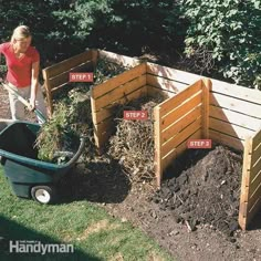 an image of a woman digging in the yard