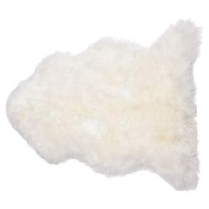 a white sheepskin rug on a white background