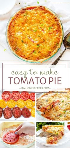 an easy to make tomato pie with lots of toppings