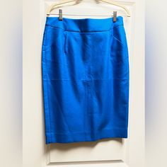 Nwt Stunning Blue J Crew Factory Pencil Skirt. Size 8. Cleaning Out My Closet And Never Wore It. Fitted Blue Pencil Skirt With Pockets, Blue Fitted Skirt With Pockets, Fitted Blue Skirt With Pockets, Blue Stretch Skirt For Workwear, Blue Office Skirt With Pockets, Blue Relaxed Pencil Skirt For Work, Blue Lined Mini Skirt For Office, Blue Lined Mini Skirt For Work, Blue Relaxed Fit Mini Skirt For Work