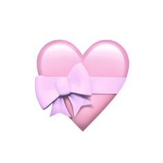 a pink heart with a bow on it