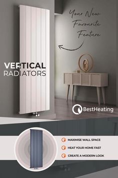 the vertical radiator is shown in this advertisement