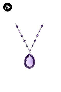 41.00ctw Pear Shaped, 0.85ctw Marquise, 0.50ctw Square, 0.75ctw Oval African Amethyst Rhodium Over Sterling Silver Necklace. Measures Approximately 1.55"W. Lobster Claw Clasp Closure. White Gold Briolette Gemstone Jewelry, Fine Jewelry Amethyst With Diamond Cut, Fine Jewelry With Diamond-cut Amethyst, Fine Jewelry With Diamond Cut Amethyst, Formal Faceted Amethyst Jewelry, Formal Briolette Gemstone Jewelry, Diamond Drop Necklace With Gemstone, Luxury Drop Multi-stone Jewelry, Formal Briolette Gemstone Necklace