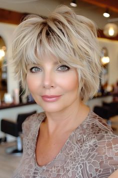 43 Short Shag With Bangs Hairstyles For Every Face Shape Short Shag Hair With Bangs, Thick Hair Tips, Shoulder Haircut, Curly Cuts, Classic Bob Haircut, Modern Shag Haircut, Modern Shag