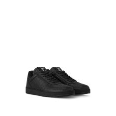 LOUIS VUITTON® - Rivoli Sneaker - Black Louis Vuitton Rivoli Sneaker, Louis Vuitton Mens Sneakers, Louis Vuitton Official, Sneaker Collection, Mens Shoes Sneakers, Sneakers Black, Embossed Leather, Calf Leather, Men's Shoes