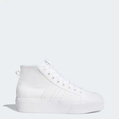 Sisterhood Round, Adidas Nizza Platform, Adidas Nizza, Mid Shoes, White Cloud, Adidas Online, Platform Sneakers, White Adidas, Wedge Sneaker