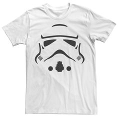 a white t - shirt with a storm trooper face on it