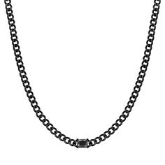 Add a touch of style to your look with this men's LYNX stainless steel curb chain necklace. Click on this JEWELRY & WATCHES GUIDE to learn about fit, styles, materials and more! Add a touch of style to your look with this men's LYNX stainless steel curb chain necklace. Click on this JEWELRY & WATCHES GUIDE to learn about fit, styles, materials and more! FEATURES Chain length: 22 in. Chain type: curb Chain width: 7 mm Clasp: lobster-claw Metal: stainless steel Plating: ion plated Finish: polished Black Curb Chain Necklace For Everyday, Everyday Black Curb Chain Necklace, Formal Stainless Steel Necklace With Curb Chain, Formal Stainless Steel Curb Chain Necklace, Elegant Black Cuban Link Necklace, Classic Black Link Chain Necklace, Classic Black Chain Link Necklace, Classic Stainless Steel Cuban Link Necklace With Adjustable Chain, Stainless Steel Curb Chain Link Necklace