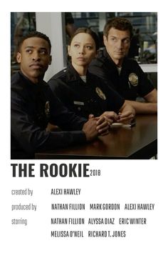 the rookie movie poster with actors sitting at a table in front of them