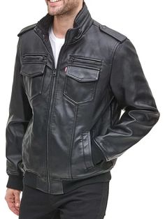 Mens Black Aviator Leather Jacket Fitted Black Leather Jacket With Ribbed Cuffs, Black Fitted Leather Jacket With Ribbed Cuffs, Black Biker Jacket With Ribbed Cuffs For Fall, Black Leather Jacket With Zip Cuffs, Black Leather Jacket With Zip Cuffs For Spring, Black Biker Jacket With Zip Cuffs For Winter, Casual Black Biker Jacket With Zip Cuffs, Aviator Leather Jacket, Varsity Letterman Jackets