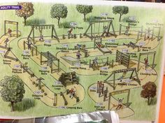 a drawing of a children's play area in the park