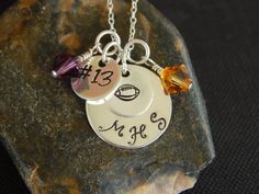 Personalized Sports Necklace Sports Mom by AJewelryJunction, $29.00 Football