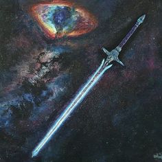 a painting of a sci - fi spaceship flying through space