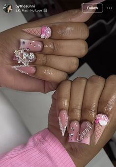 Sassy Nails, Exotic Nails, Acrylic Nails Coffin Pink, Long Square Acrylic Nails