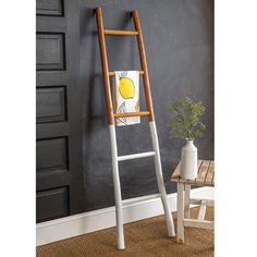 Decorative Two-Tone Ladder - D&J Farmhouse Collections Display Clothes, Ladder Display, Quilt Ladder, Tea Display, Wood Ladder, Blanket Ladder, Wooden Ladder, White Painting, Home Collections