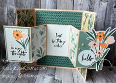 two cards with flowers and words on them