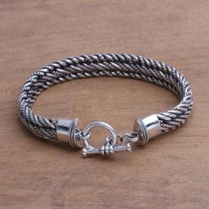 Men's Silver Bracelet Sterling 925 Handmade - Balinese Centipede | NOVICA Mens Sterling Silver Bracelets, Mens Bracelet Silver, Sterling Silver Mens, Balinese, Sterling Silver Bracelet, Silver Man, Ring Bracelet, Sterling Silver Bracelets, Rope Bracelet