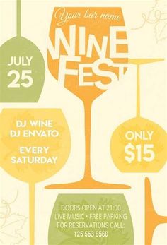 the wine fest flyer is designed to look like it's coming up in autumn