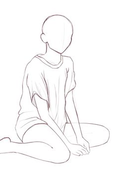 sketch of girl in oversized t-shirt sitting down Oc Drawings, 캐릭터 드로잉, Character Sketches, Art Template, Book Art Drawings, Art Tutorials Drawing, Sketchbook Art Inspiration