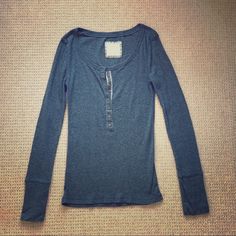 Never Worn, This Was A Gift And I Didn’t Like It. Super Soft!!! I Will Discount Bundles! Tan Cotton Tops For Fall, Blue Long Sleeve Tops, Tops Long Sleeve, Puff Long Sleeves, Waffle Knit Top, Thermal Long Sleeve, Long Sleeve Tee Shirts, Navy Gray, Wrap Sweater