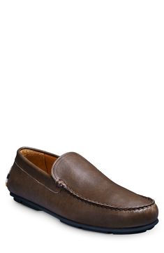 A streamlined silhouette and squared-off moc toe bring timeless sophistication to a leather loafer grounded by a cushioned footbed and rubber driving sole. Cushioned footbed with arch support Leather upper and lining/synthetic sole Imported Driving Loafers, Allen Edmonds, Leather Loafers, Arch Support, Loafers Men, Leather Upper, Arch, Loafers, Nordstrom