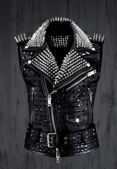 #Men #Silver #Black #Studded #Belted #Leather #Vest, #Men #Silver #Spike #Studded #Leather #Vest, #Spiked #Men #Leather #Gents #Biker #Vest #Black #Studs Leather Jacket Spikes, Metal Rock Outfit, Spiked Belt, Studded Leather Vest, Spiked Leather Jacket, Punk Vest, Women Leather Vest, Gothic Mode, Leather Clothes