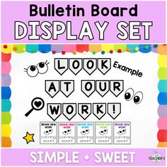 bulletin board display set with words and pictures