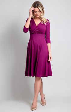 Annie Dress, Berry Dress, Sophia Dress, Georgia Dress, Tiffany Rose, Modest Neckline, Classic Dresses, Magenta Dress, Mother Bride